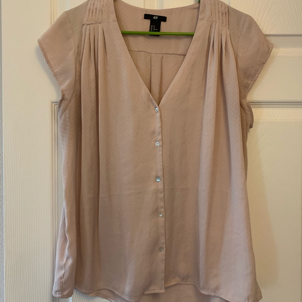 Cap sleeved dusty pink blouse - EUC